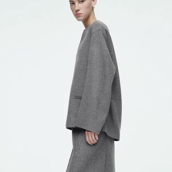 COS (NWT) Double-Faced Wool Blouse - Picture 8 of 11